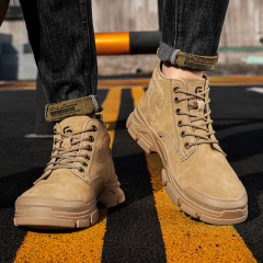 Suede fashion comfortable steel toe European standard safety boots