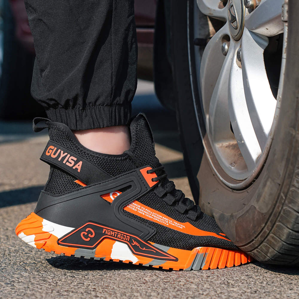 Men's safety shoes Non-slip rubber soled steel toe safety shoes