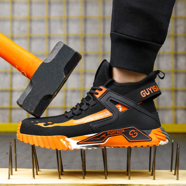 Men's safety shoes Non-slip rubber soled steel toe safety shoes