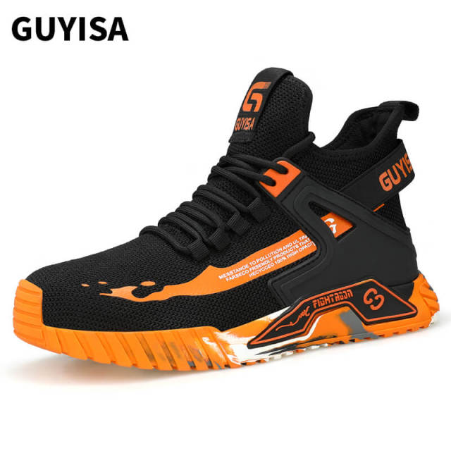 Men's safety shoes Non-slip rubber soled steel toe safety shoes