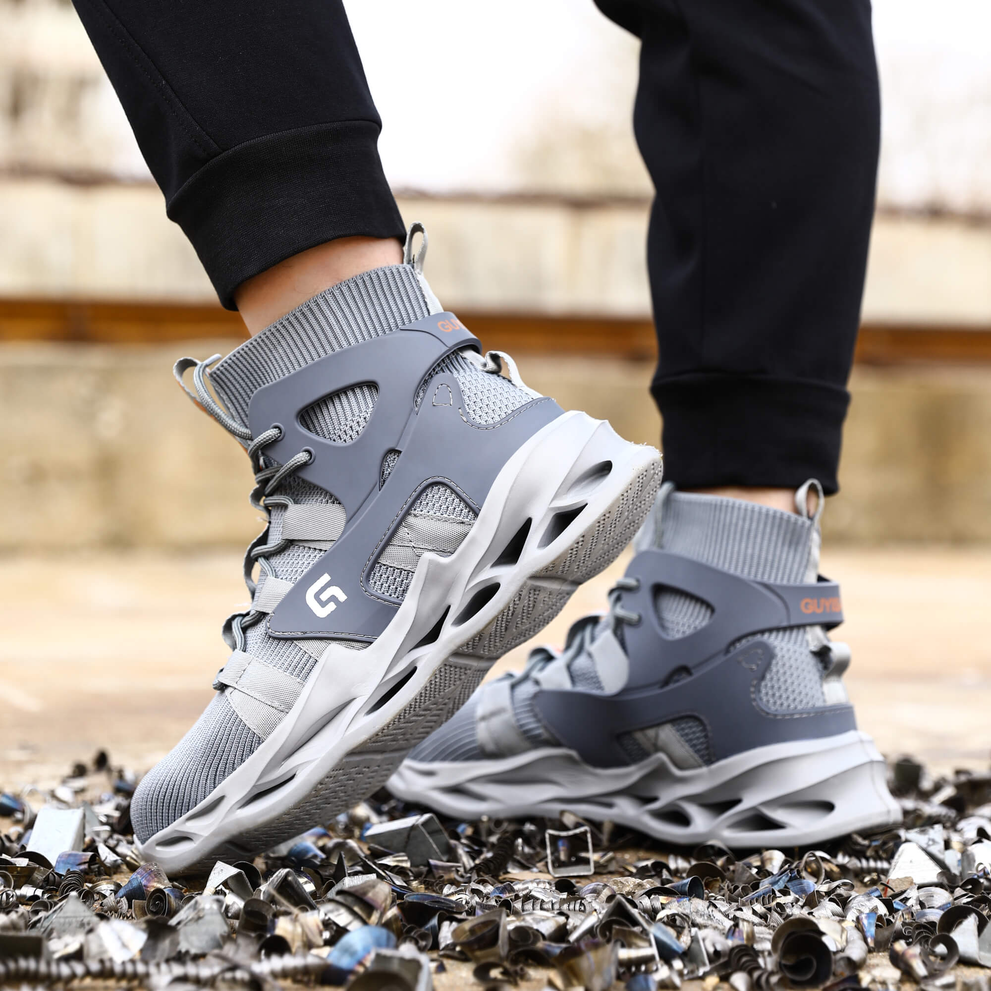 Sports safety shoes Light breathable European standard steel toe safety shoes