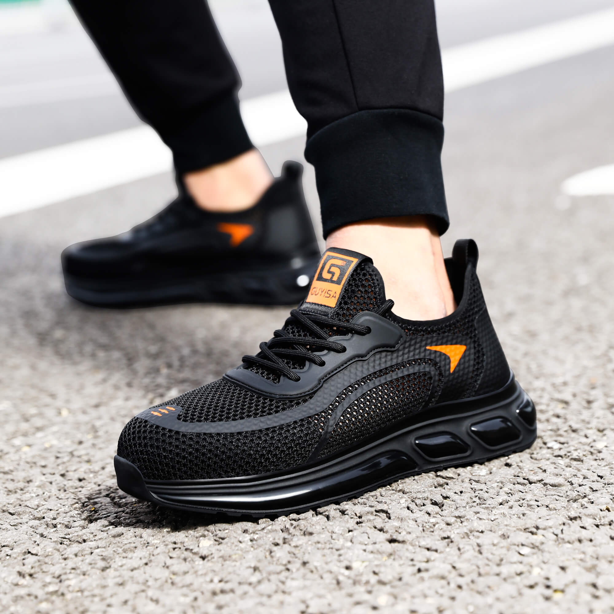Breathable safety shoes Fashion European standard steel toe sports safety shoes