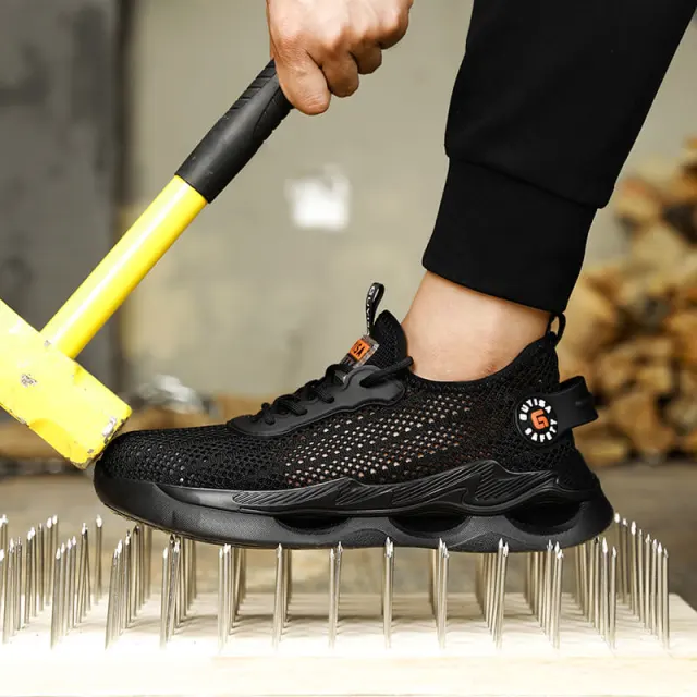 Summer safety shoes European standard steel toe ultra light safety shoes