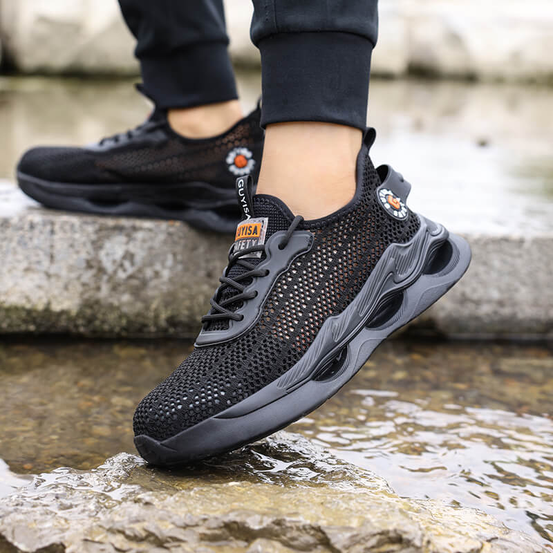 Summer safety shoes European standard steel toe ultra light safety shoes