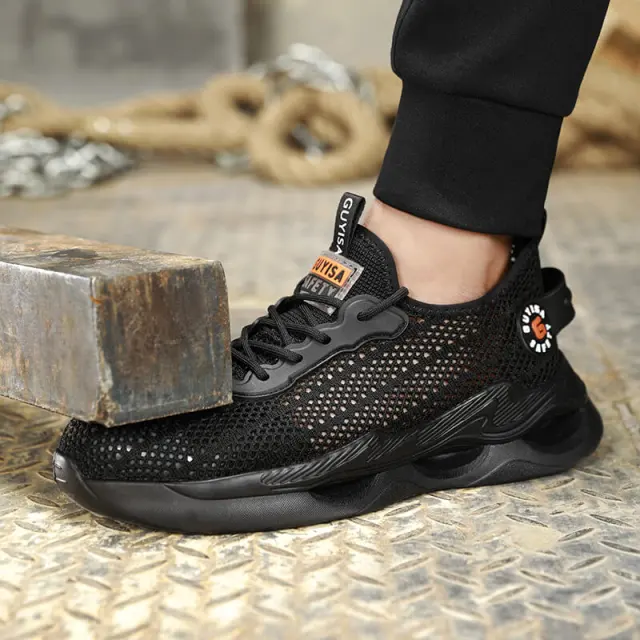 Summer safety shoes European standard steel toe ultra light safety shoes