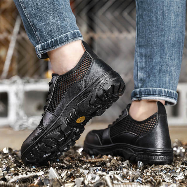 Non-slip safety shoes European standard steel toe breathable safety shoes