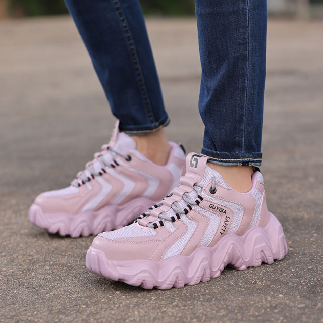 Fashion safety shoes European standard steel toe lightweight safety shoes for women