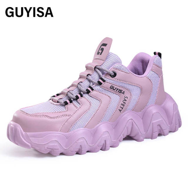 Fashion safety shoes European standard steel toe lightweight safety shoes for women