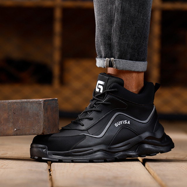 Unisex Sports Safety Shoes Steel Toe Anti-Puncture Microfiber Upper European standard steel toe