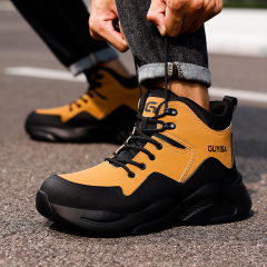 GUYISA  Safety Boots European Standard Steel Toe Fashion Breathable Leather Upper  Smash-proof stab-proof safety shoes for men