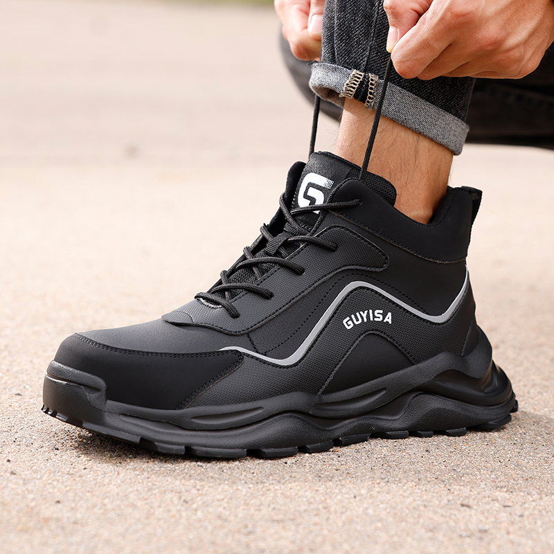 Unisex Sports Safety Shoes Steel Toe Anti-Puncture Microfiber Upper European standard steel toe