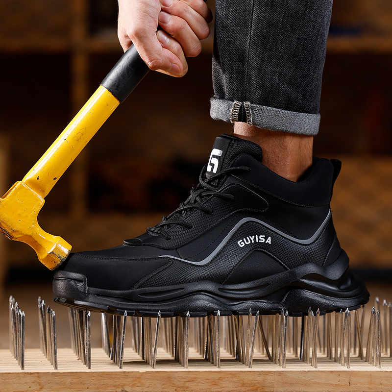 Unisex Sports Safety Shoes Steel Toe Anti-Puncture Microfiber Upper European standard steel toe