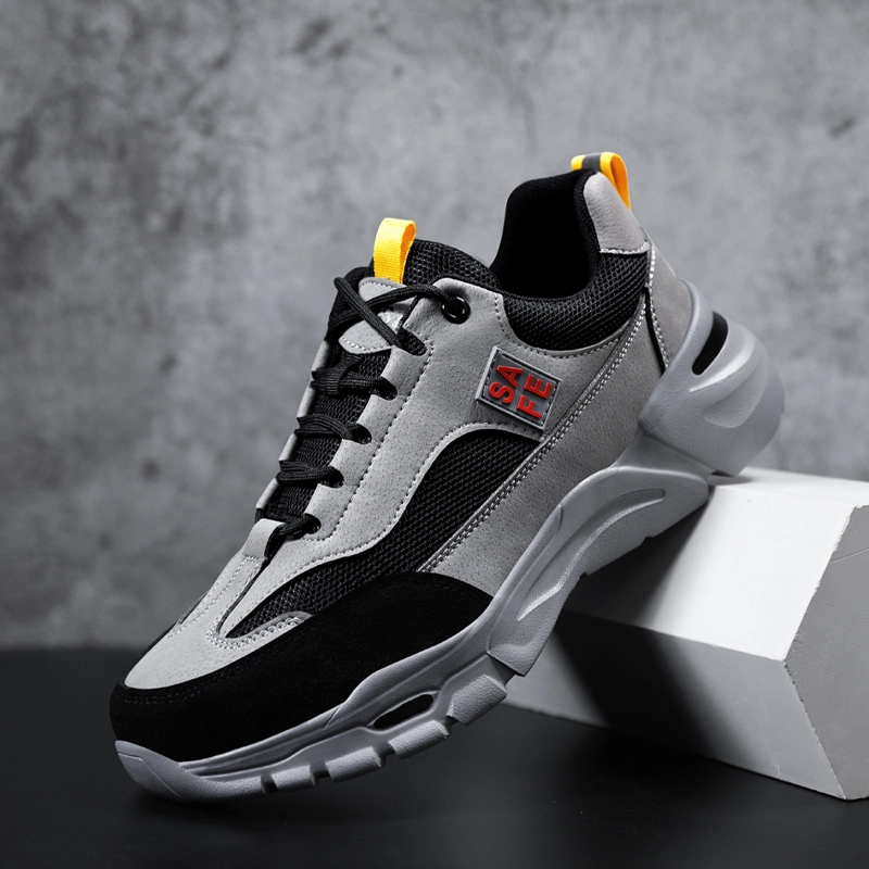 GUYISA New European Standard Steel Toe AntiPuncture Safety Shoes High quality suede leather