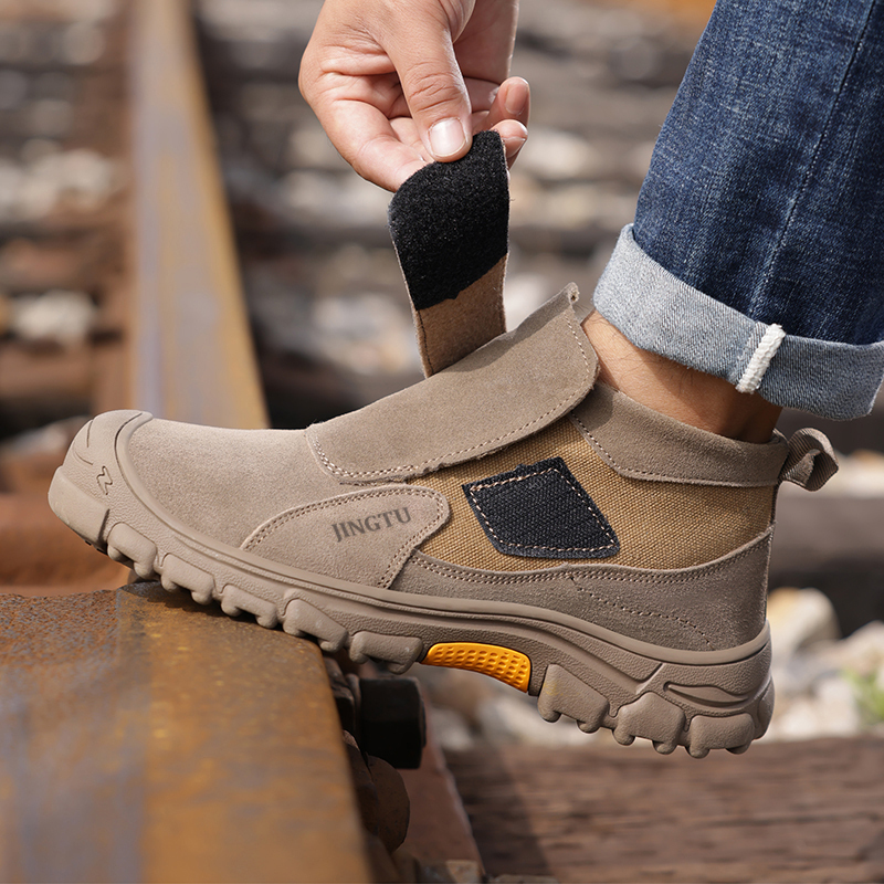 GUYISA  High quality comfortable suede fireproof flower-welder safety shoes