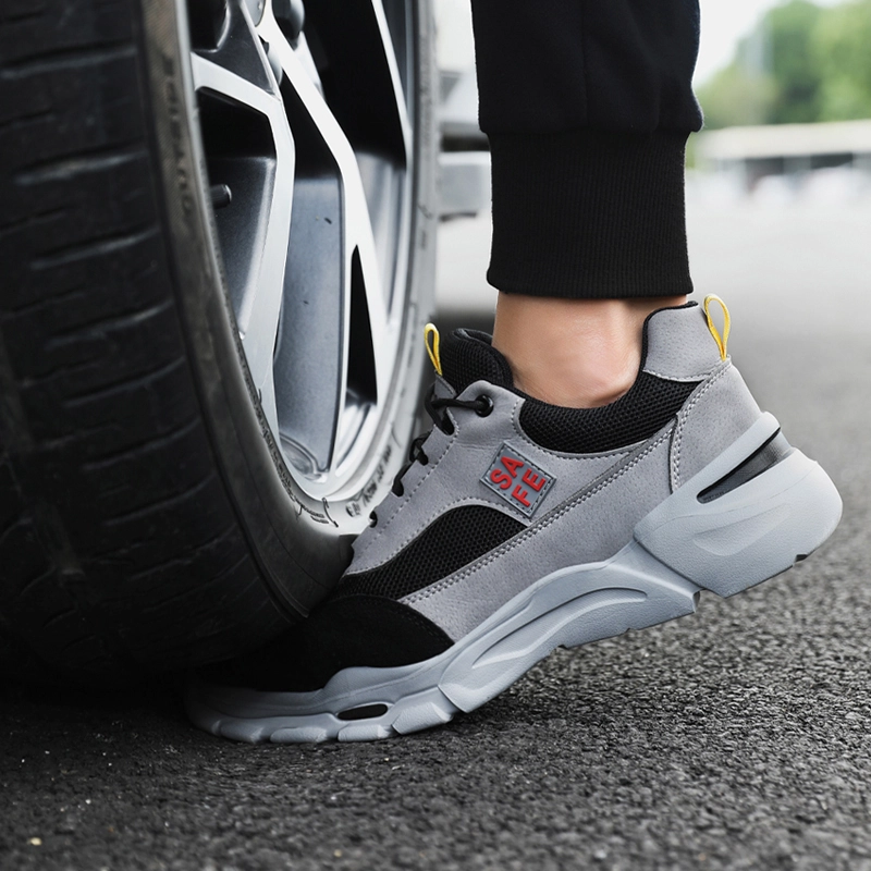 GUYISA New European Standard Steel Toe AntiPuncture Safety Shoes High quality suede leather