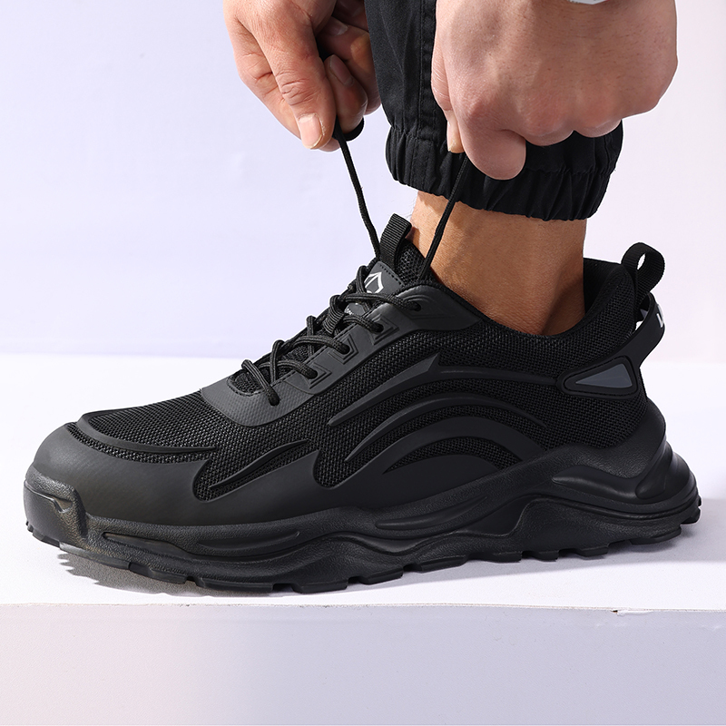 GUYISA  lightweight safety shoes steel toe wear-resistant rubber sole men's work safety shoes