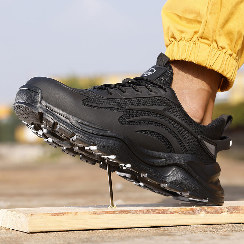 GUYISA  lightweight safety shoes steel toe wear-resistant rubber sole men's work safety shoes