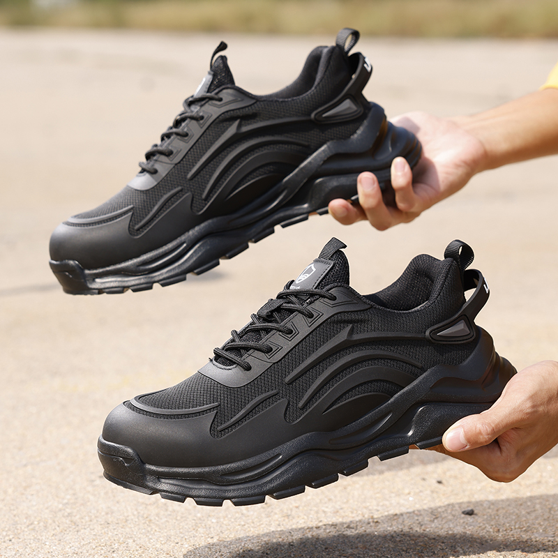 GUYISA  lightweight safety shoes steel toe wear-resistant rubber sole men's work safety shoes