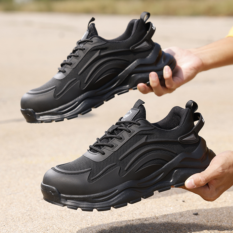 GUYISA  lightweight safety shoes steel toe wear-resistant rubber sole men's work safety shoes
