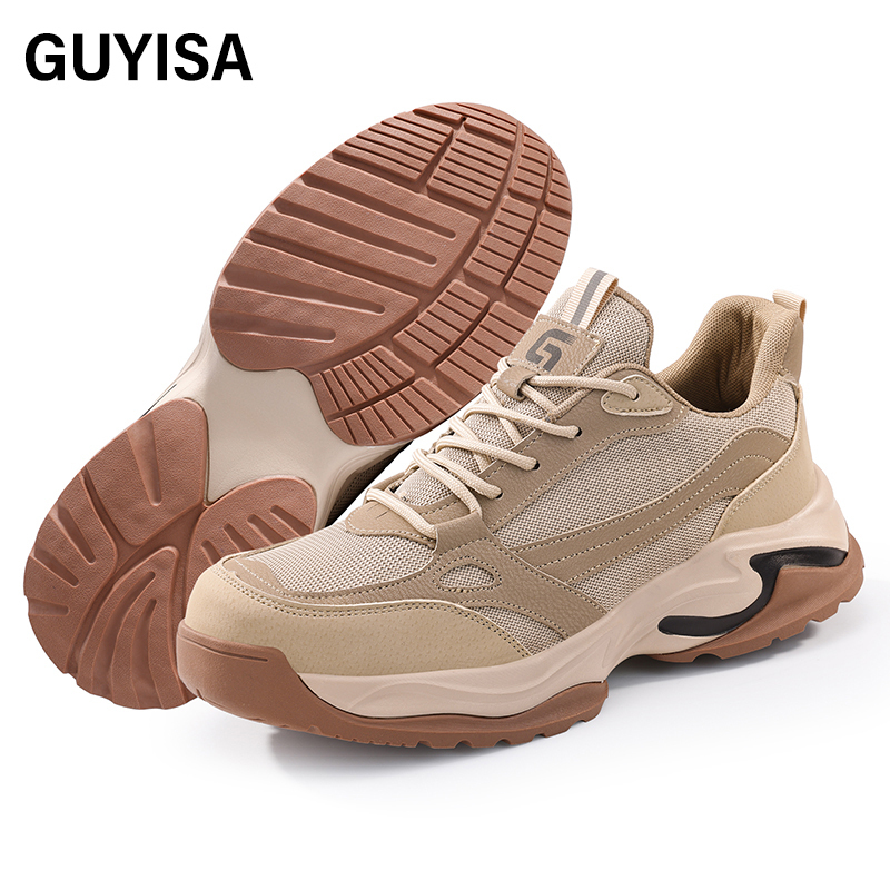 GUYISA High quality safety shoes construction site European standard steel toe anti-puncture anti-smash safety shoes