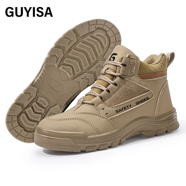 GUYISA safety shoes  for men steel toe Rubber shoes anti-puncture safety shoes