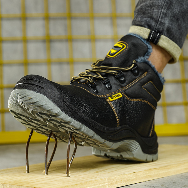 GUYISA   Classic series widened European standard steel toe cap steel sole solid double density polyurethane PU labor protection shoes