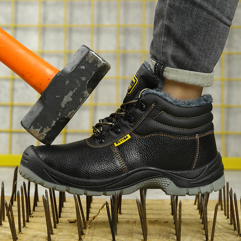 GUYISA   Classic series widened European standard steel toe cap steel sole solid double density polyurethane PU labor protection shoes