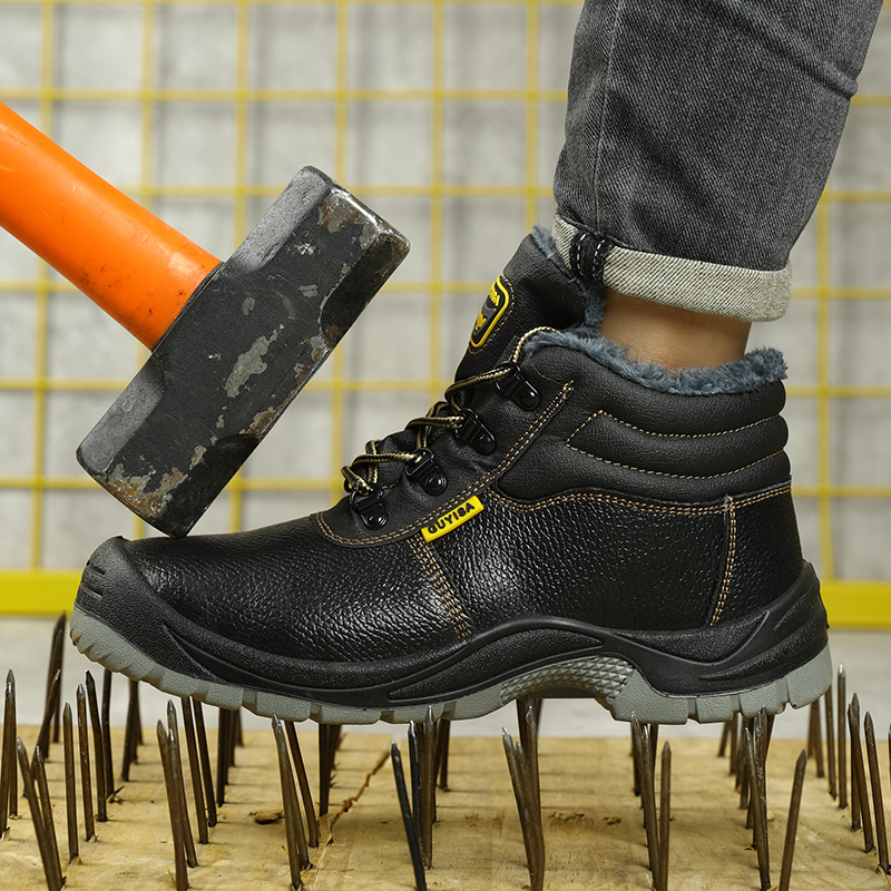 GUYISA   Classic series widened European standard steel toe cap steel sole solid double density polyurethane PU labor protection shoes