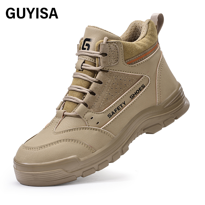 GUYISA  Anti-smashing anti-puncture sports series European standard steel toe cap rubber and plastic sole labor protection shoes