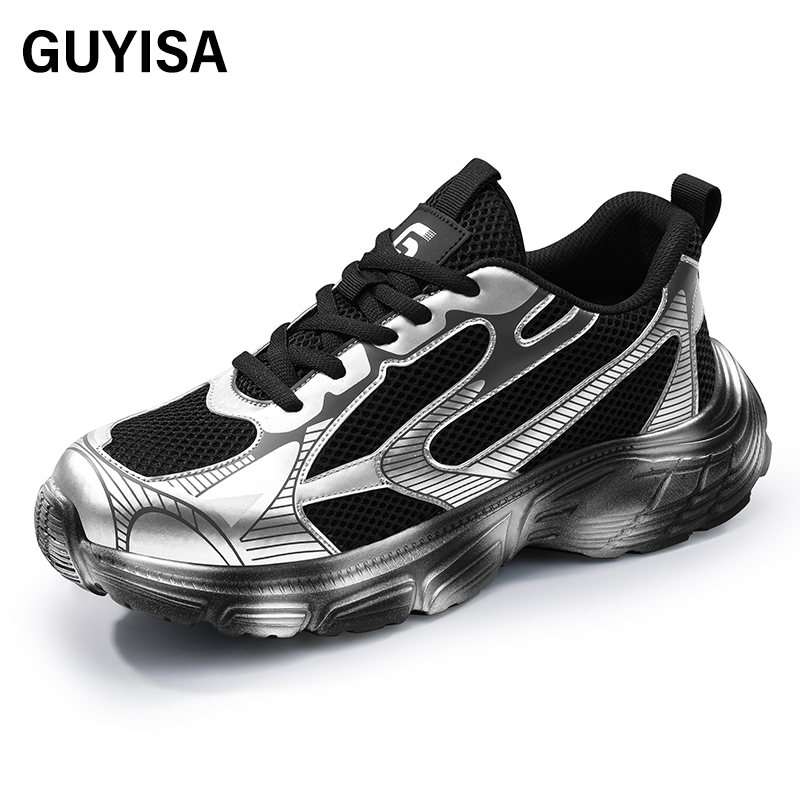 GUYISA  Sports series European standard steel toe cap anti-smashing anti-puncture rubber and plastic sole labor protection shoes