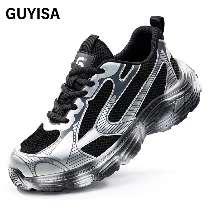 GUYISA  Sports series European standard steel toe cap anti-smashing anti-puncture rubber and plastic sole labor protection shoes