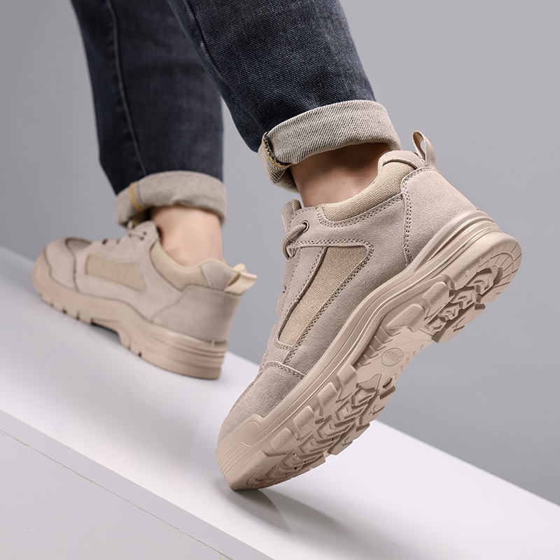 GUYISA  Labor protection shoes with anti-smashing anti-piercing canvas and suede European standard steel toe caps