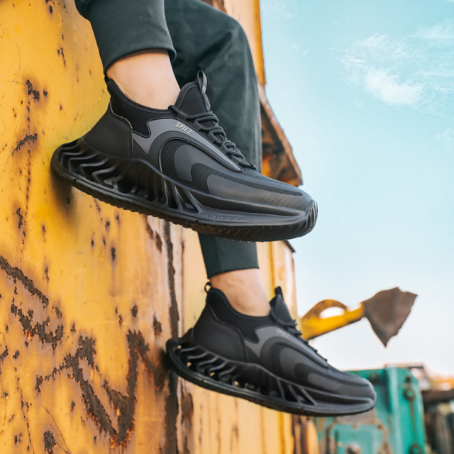GUYISA Labor protection shoes with anti-smashing anti-piercing canvas and suede European standard steel toe caps