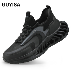 GUYISA Labor protection shoes with anti-smashing anti-piercing canvas and suede European standard steel toe caps
