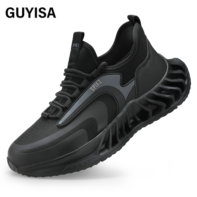 GUYISA Labor protection shoes with anti-smashing anti-piercing canvas and suede European standard steel toe caps