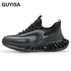 GUYISA Labor protection shoes with anti-smashing anti-piercing canvas and suede European standard steel toe caps