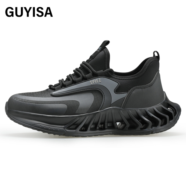 GUYISA Labor protection shoes with anti-smashing anti-piercing canvas and suede European standard steel toe caps