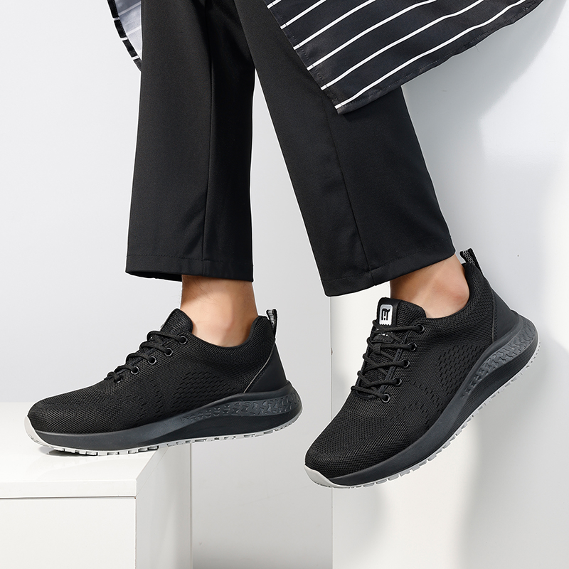 Sports series chef shoes with fly woven mesh solid MD sole and anti-slip SRC