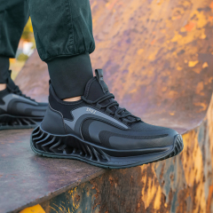 GUYISA Labor protection shoes with anti-smashing anti-piercing canvas and suede European standard steel toe caps
