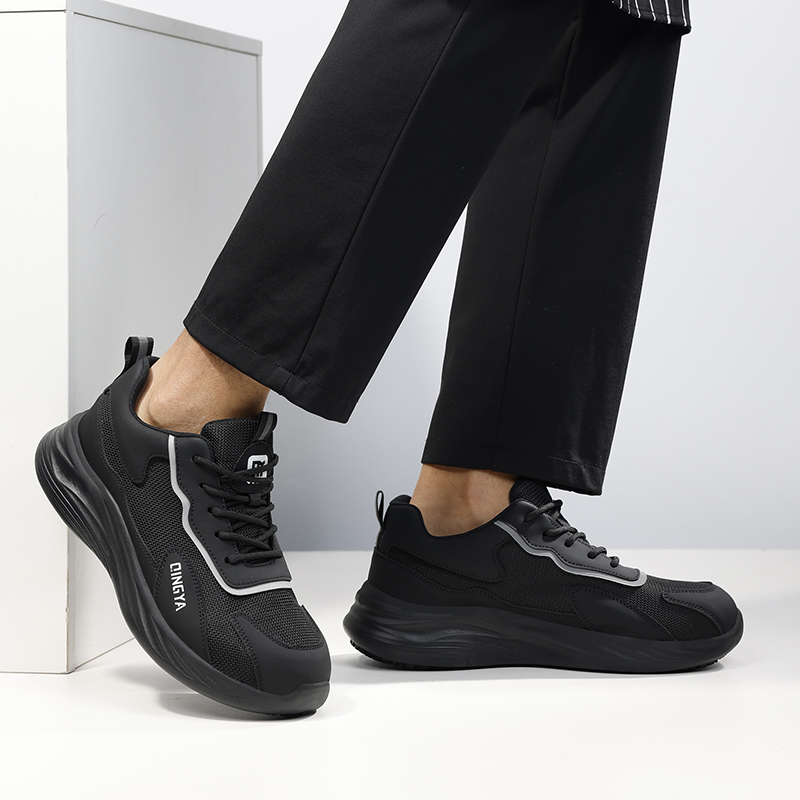 GUYISA New black microfiber solid MD sole chef shoes