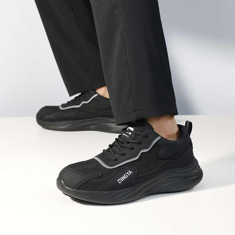 GUYISA New black microfiber solid MD sole chef shoes