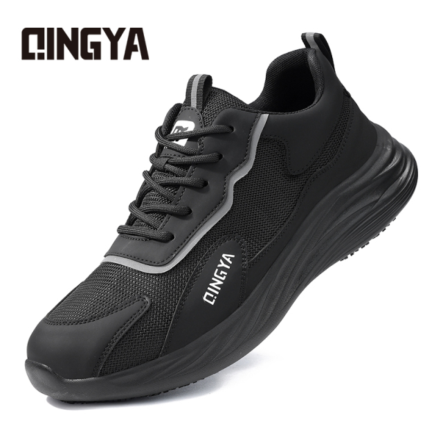 GUYISA New black microfiber solid MD sole chef shoes