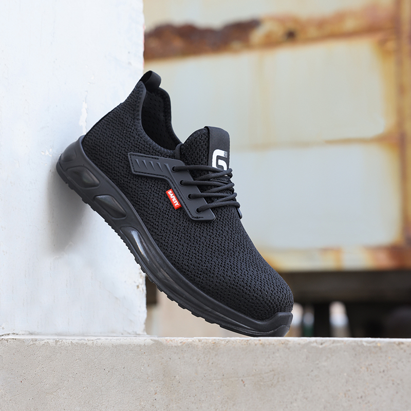 GUYISA  New black sports series anti - impact European standard steel toe cap Kevlar sole labor protection shoes