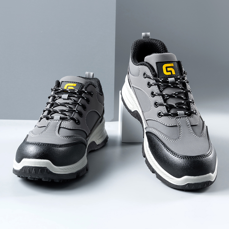 GUYISA  European standard steel toe cap grey hiking series anti - impact anti - puncture labor protection shoes