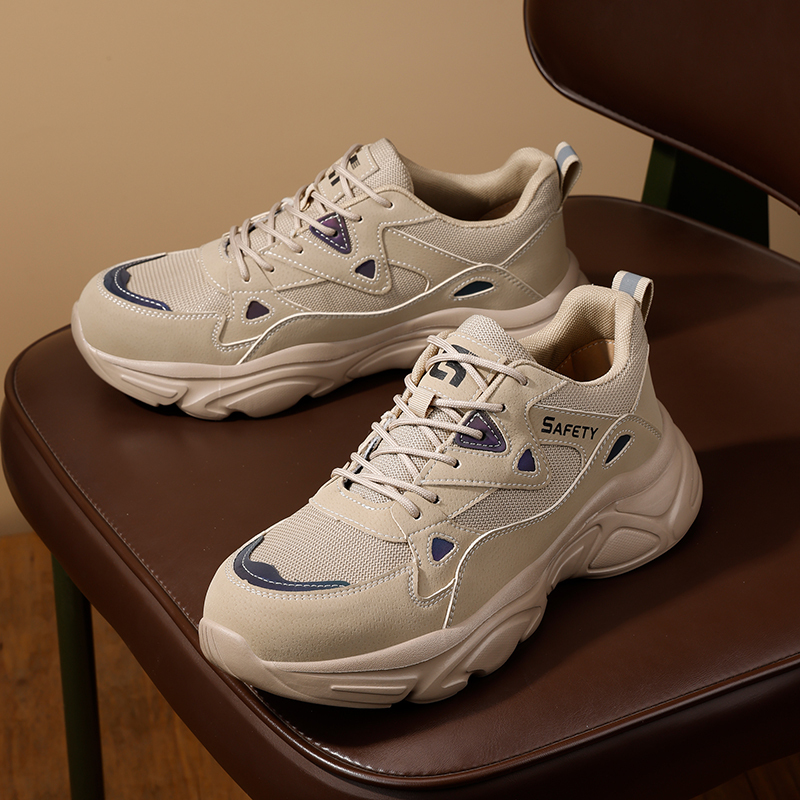 GUYISA  Hot selling khaki sports series anti - impact anti - puncture European standard steel toe cap labor protection shoes