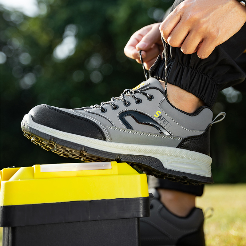GUYISA  European standard steel toe cap grey hiking series anti - impact anti - puncture labor protection shoes
