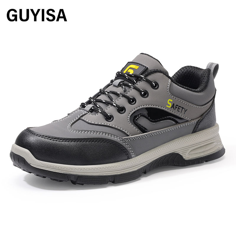 GUYISA  European standard steel toe cap grey hiking series anti - impact anti - puncture labor protection shoes