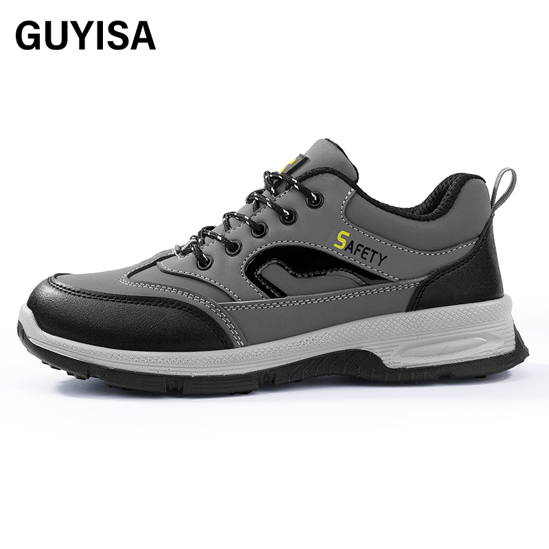 GUYISA  European standard steel toe cap grey hiking series anti - impact anti - puncture labor protection shoes