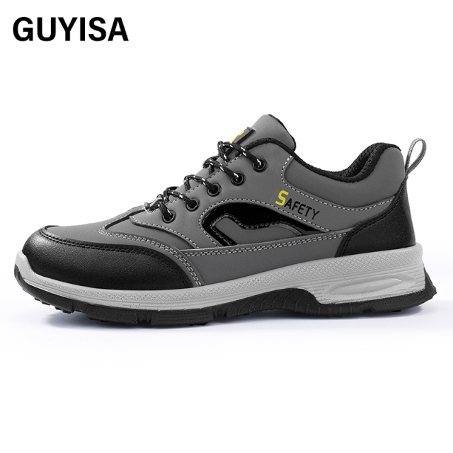 GUYISA  European standard steel toe cap grey hiking series anti - impact anti - puncture labor protection shoes