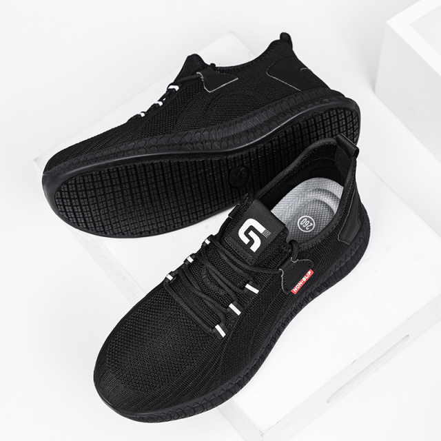 GUYISA  Black new sports series sandwich mesh chef shoes